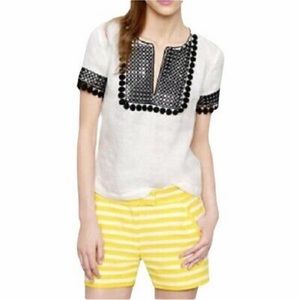 J. Crew yellow & white striped shorts. Size 4